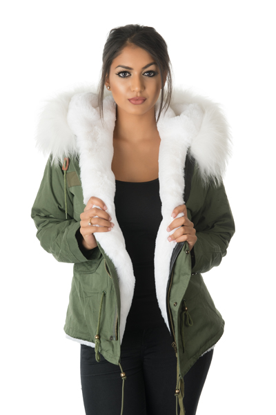 ladies parka jacket with fur hood
